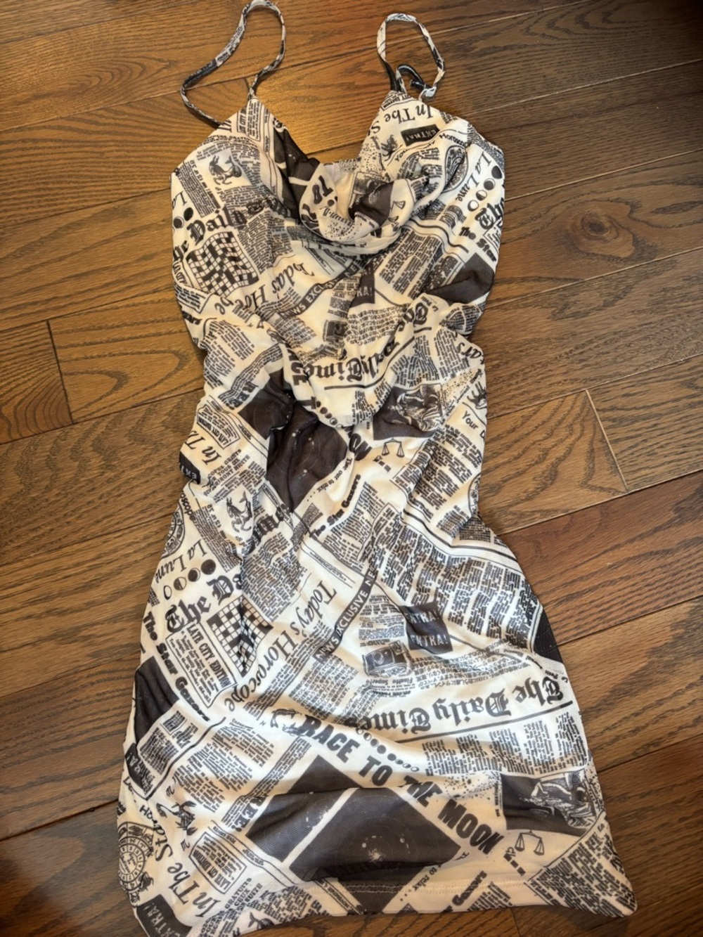 Garage Black and White Printed Spaghetti Strap Top